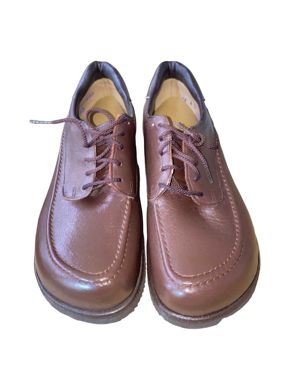 Men's Brown Leather Derby Shoes with Lace Closure